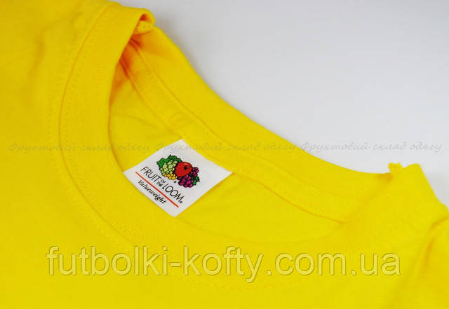 Ярко-жёлтая детская классическая футболка для мальчиков