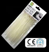 Стяжки кабельные пластиковые белые Neutral 3,6*370мм (100шт)