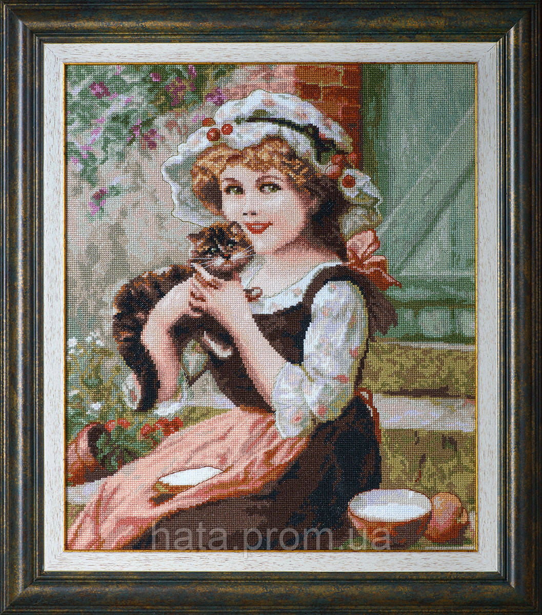 

Набор для вышивания "Девочка с котенком (Girl with kitten)" EXPRESSIONS