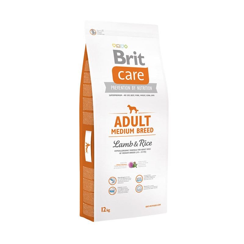 

Brit Care ADULT MEDIUM BREED Lamb&Rice 3 кг - корм для взрослых собак средних пород (ягненок/рис