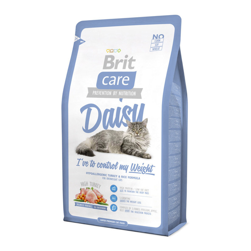 

Brit Care DAISY Сontrol Weight 2 кг - корм для кошек, склонных к полноте (индейка/курица/рис)