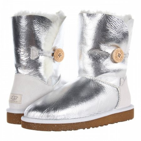 

UGG Bailey Button Metallic Silver | полностью натуральные; серебристые угг; с пуговицей