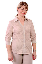 Блуза льняного цвета хлопок вышитая прошва рубашка, Бл 637-1.