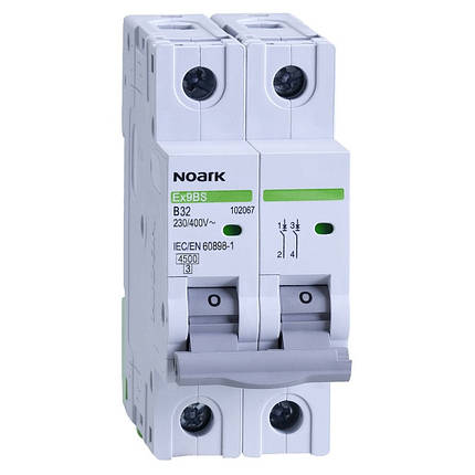 Автоматичний вимикач 6 kA, хар-ка C, 20 A, 2 полюси, фото 2