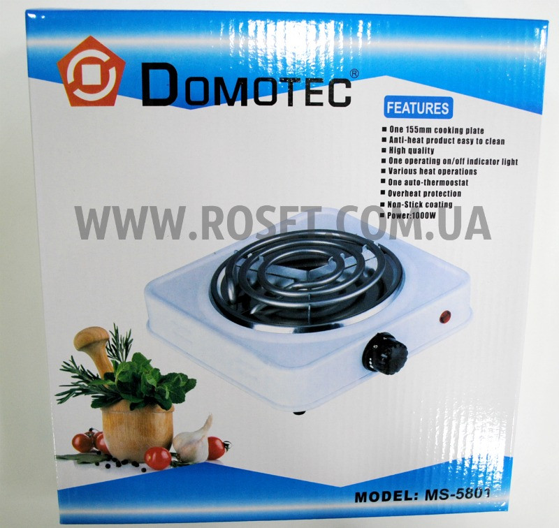 

Электрическая кухонная плитка (спиральная) - Domotec MS-5801 1000W