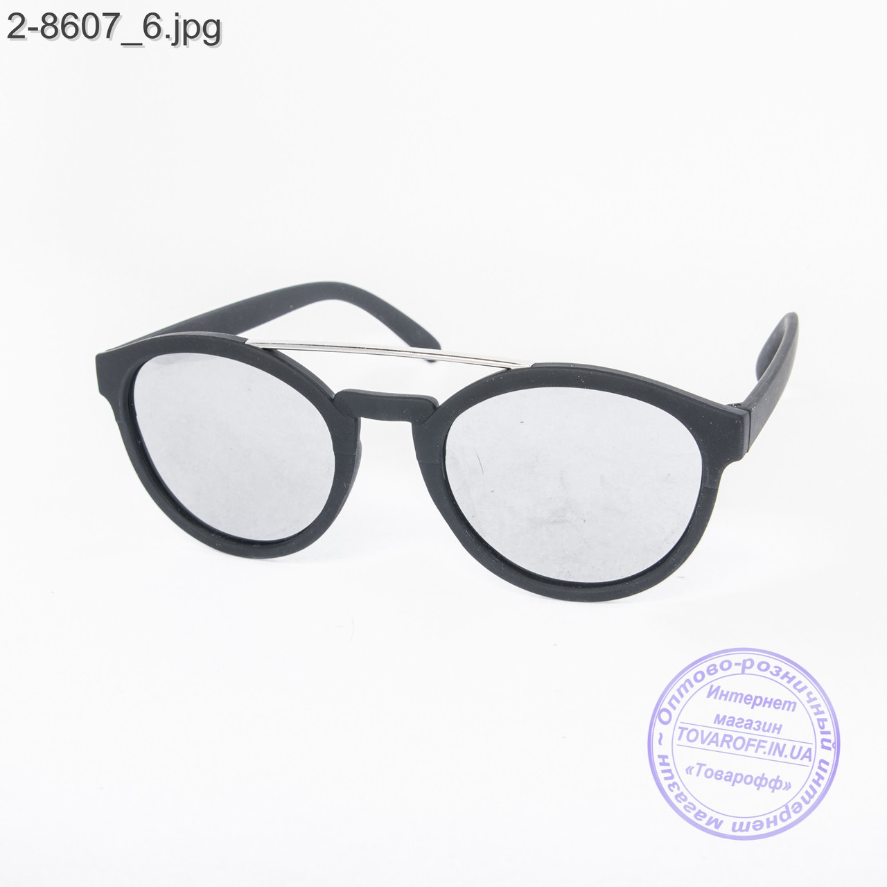 Сонцезахисні окуляри унісекс - чорні дзеркальні -2-8607