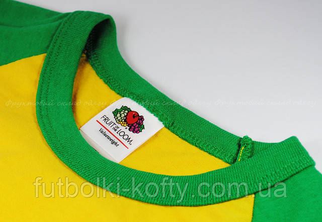 Мужская футболка с цветными рукавами Солнечно-жёлтый/Ярко-зелёный