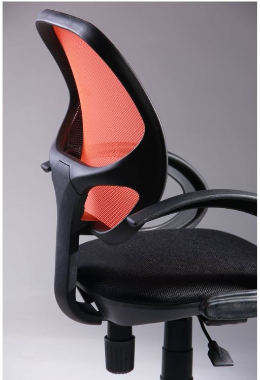 Кресло Байт/АМФ-5 сиденье Сетка черная/спинка Сетка оранжевая (фото 7)