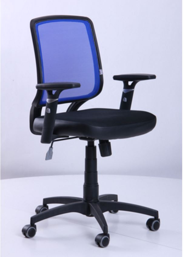 Кресло Онлайн сиденье Сетка черная/спинка Сетка синяя