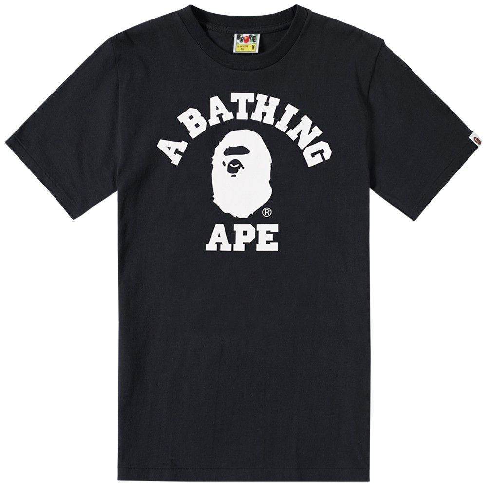 

Футболка A BATHING APE Classic мужская | Черная с белым принтом