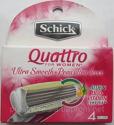 Картриджі Schick QUATTRO for Women Blades - 4 шт. в упаковці, з США