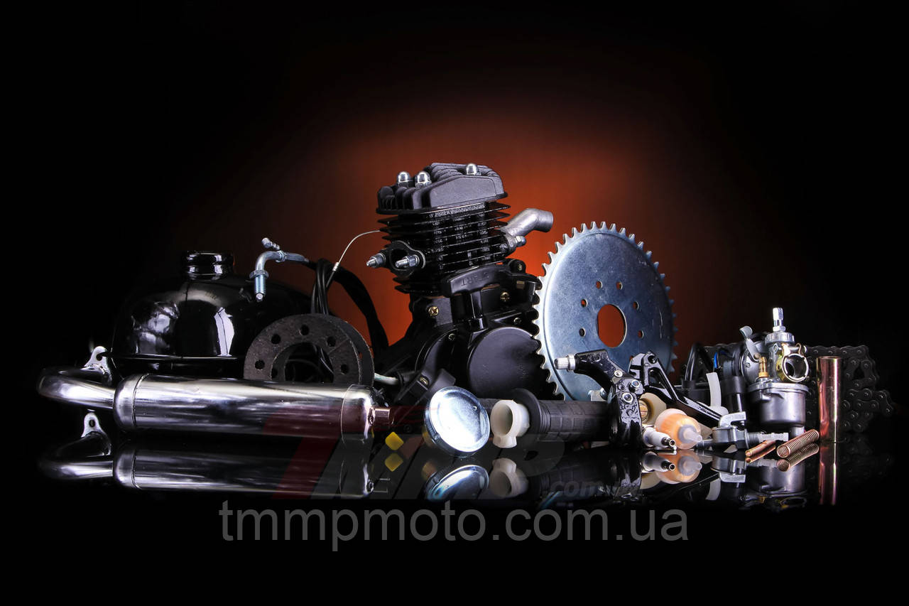 Веломотор/ мотовелосипед 80 см3/80 сс 47мм Дирчик чорний з ручним стартером