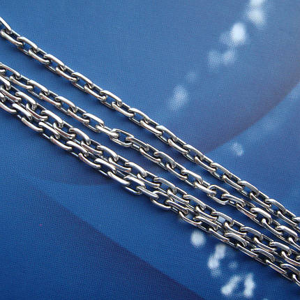 Серебряная цепочка, 500мм, 10 грамм, якорное плетение, чернение, фото 2
