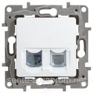 

Механизм розетки RJ11+RJ45 5-категория белый 672252 Legrand Etika