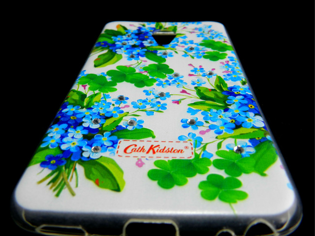 чехол накладка Meizu М5 с голубыми цветами