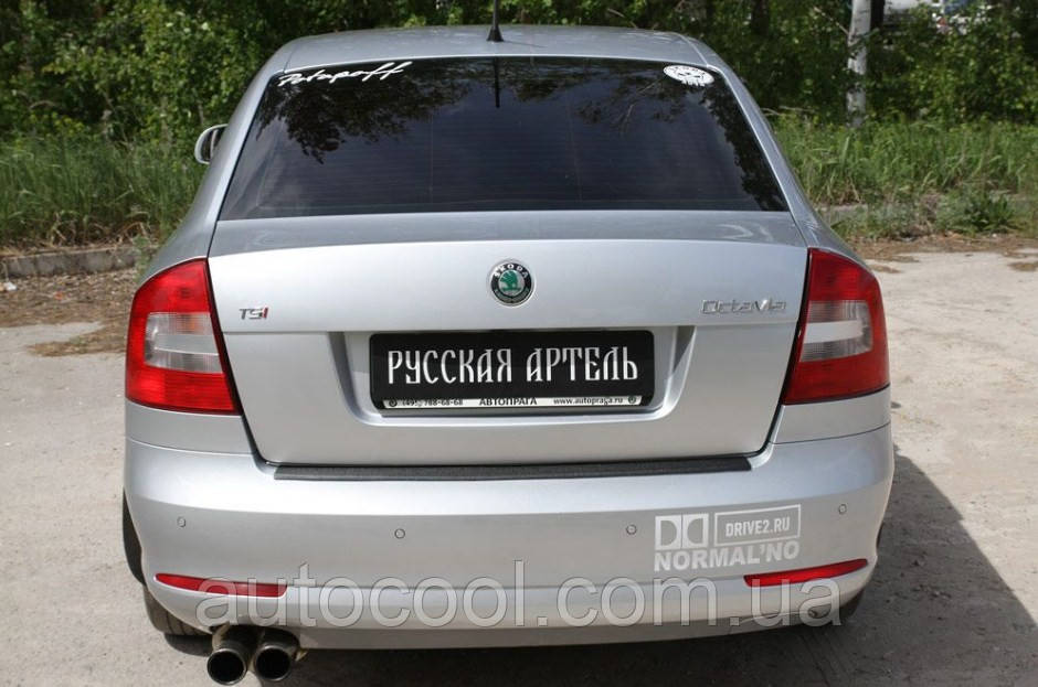 

Накладка на задний бампер Skoda Octavia A5 2008-2013, Черный