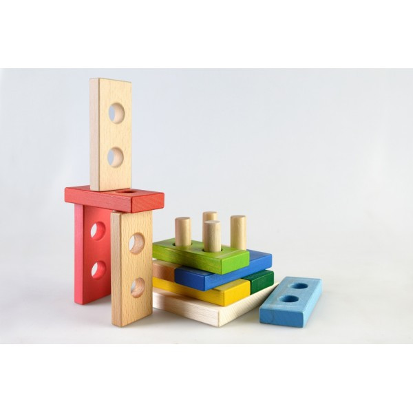 Головоломка Цветные плашки развивающая деревянная игрушка