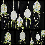 Декор изо льна "Яйцо цветы прованса" 10 см, 50см подвес (ручная работа), 50/45за 1шт. +5 гр, фото 3