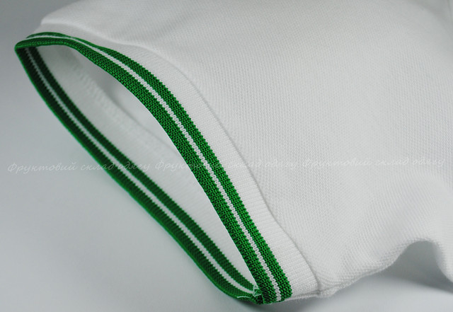 Комбинированное мужское поло - Белый/Ярко-зелёный