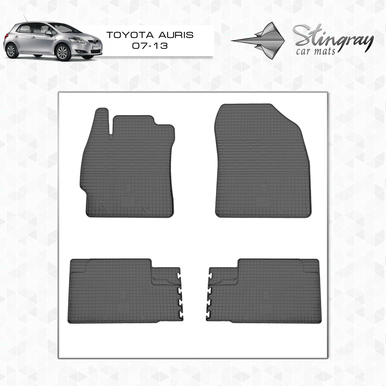 

Коврики резиновые в салон Toyota Auris с 2007 (4шт) Stingray, Черный