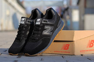 Черные мужские кроссовки New Balance 574. Очень крутая шикарная модель