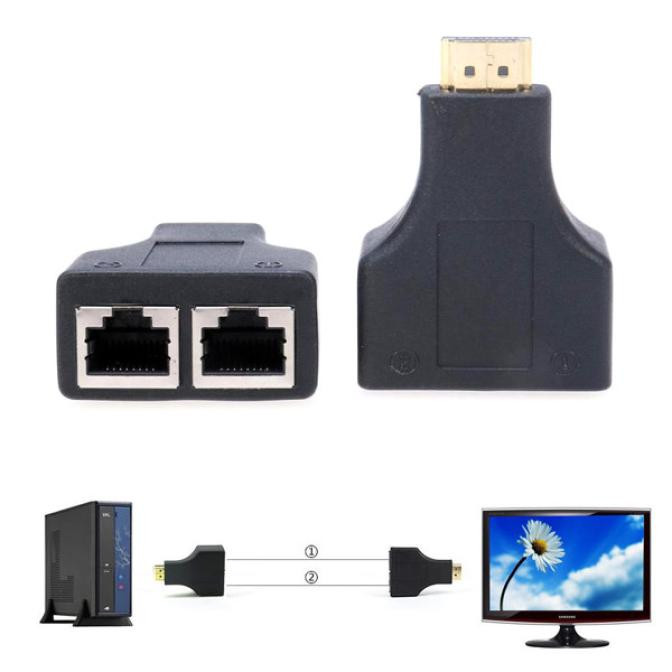 Удлинитель HDMI. Максимальная длина до 15м. Переходник HDMI-2xRJ45 2xRJ45- HDMI: продажа, цена в Харькове. кабели для электроники от "Интернет-магазин  ТЕПЛА ПІДЛОГА " - 515169419