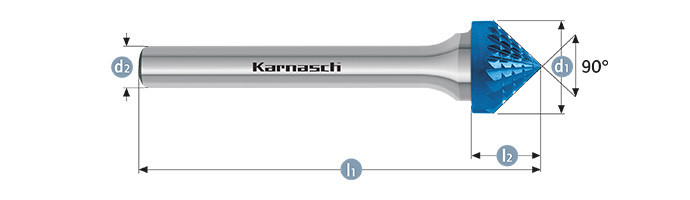 

Борфреза КSК (тип К) 12,0x7x6x55mm зенкер с вершиной 90°