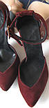 Mante! Красивые женские замшевые босоножки туфли каблук 10 см весна лето осень марсала замша, фото 7