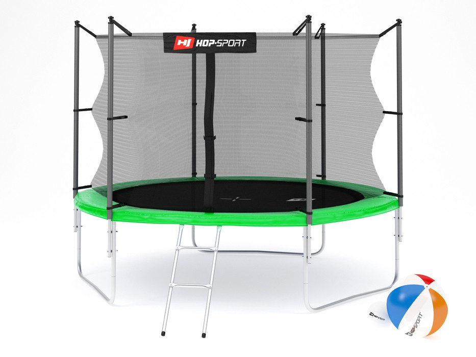 

Батут Hop-Sport 10ft (305cm) green с внутренней сеткой для дома и спортзала