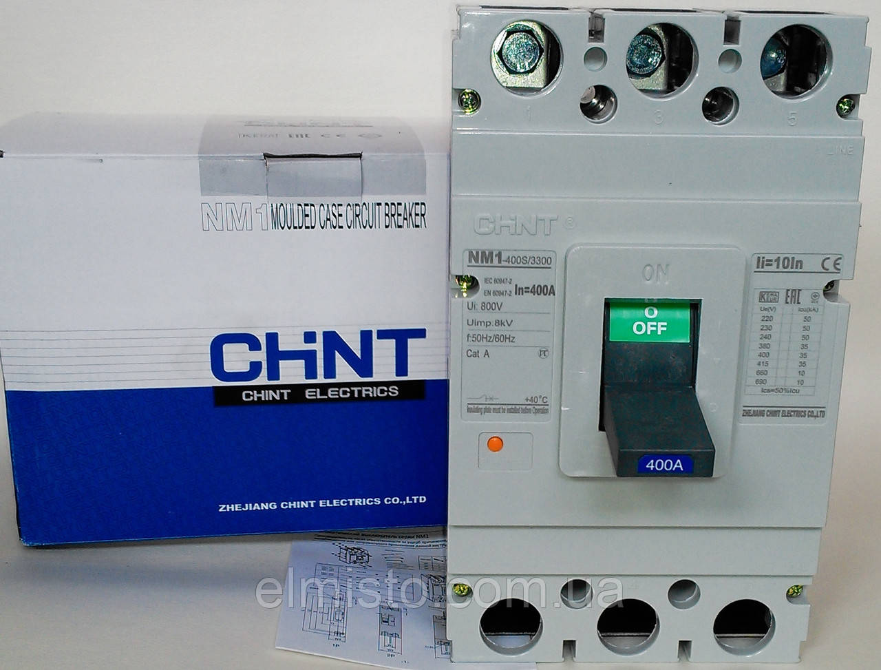 Автоматические выключатели CHINT NM1 400S/3300 400А силовые (авт .