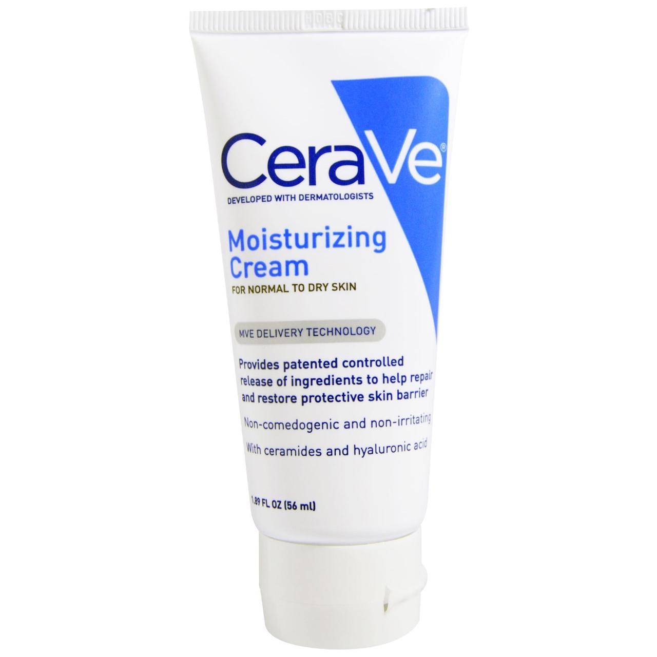 CeraVe, Увлажняющий крем, для нормальной и сухой кожи, 1,89 жидких унций  (56 мл), цена 273 грн - Prom.ua (ID#525862004)
