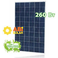 Сонячні панелі (фотомодулі, батареї) ABi-Solar P60260-D, 260 Wp,Poly полікристалічні