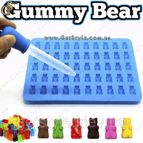 

Силиконовая форма Мишки Гамми - "Gummy Bear", Разные цвета