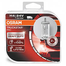 Автомобільні галогенні лампи "OSRAM" (H4)(24V)(75/70W)(+100%)(TruckStarPro)