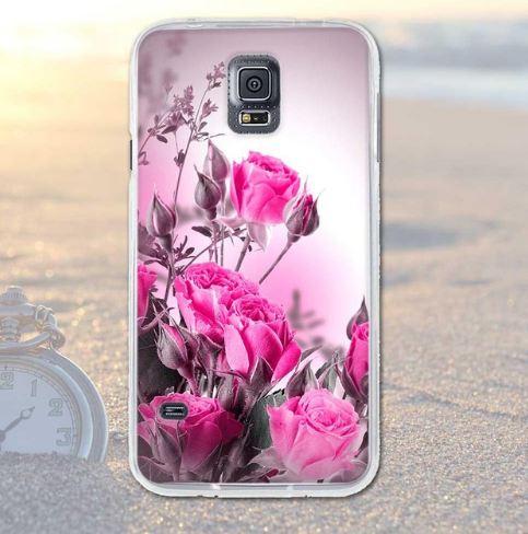 

Бампер силиконовый чехол для Samsung Galaxy S5 i9600 с картинкой Розовые розы, Разные цвета