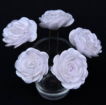 Шпильки білі трояндочки