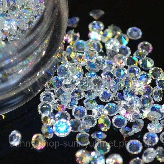 

Хрустальная крошка ss3 (1,3-1,5 mm) 1440шт MIX Crystal AB, На фото