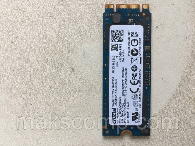 SSD Crucial mx200 2260 250GB m.2 SATAIII (CT250MX200SSD6), цена 1100 грн -  Prom.ua (ID#540799936)