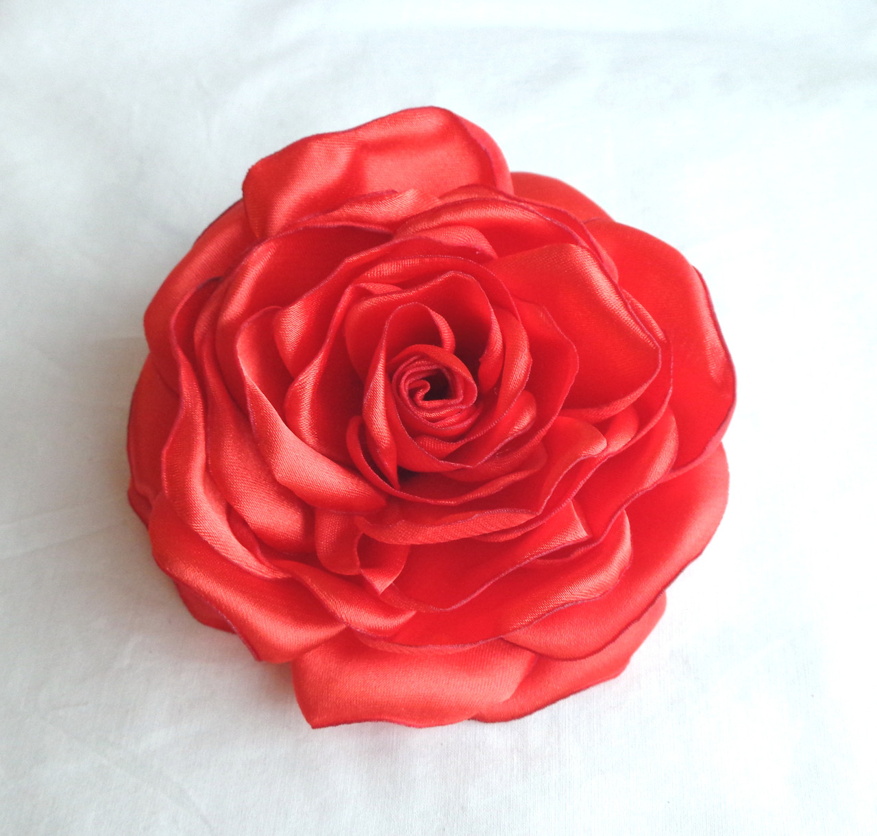 Купить Брошь цветок из ткани ручной работы "Красная роза", цена 250 грн —  Prom.ua (ID#33214455)