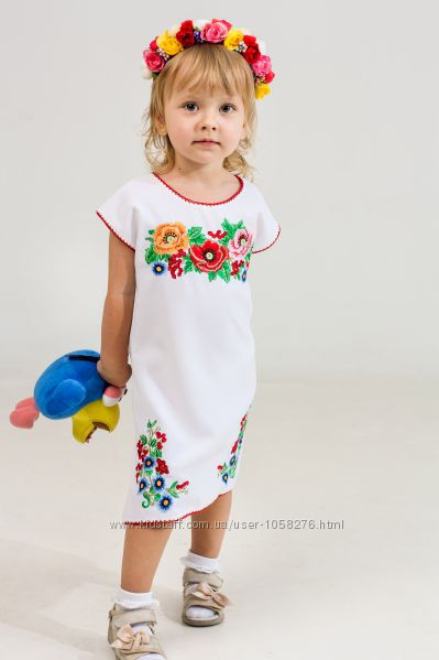 Купити Сукня - туніка Ліза з квітковим орнаментом вишивка Діана габардин,  для дівчинки 4,5,6,7,8,9 років, ціна 409 ₴ - Prom.ua (ID# 541971761)