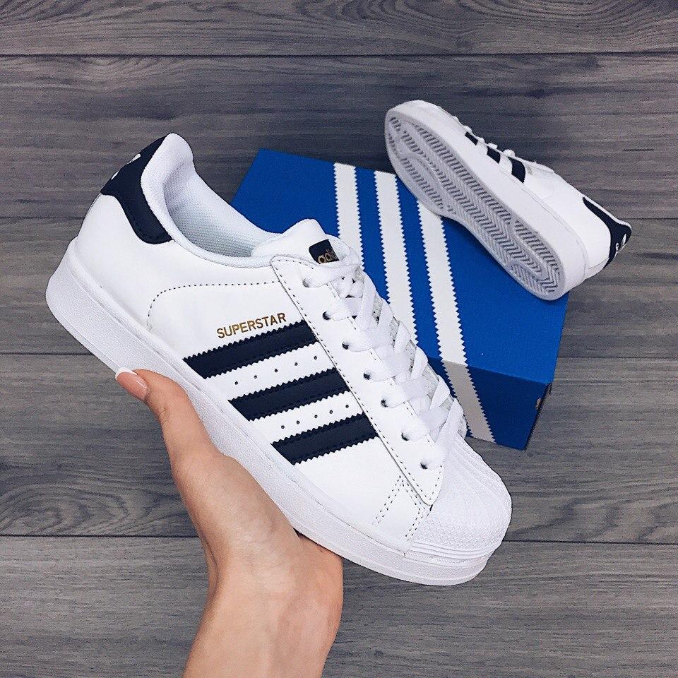 

Женские кроссовки в стиле Adidas Superstar Originals Black/Gold, Белый