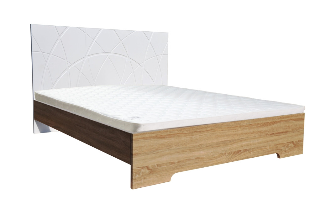 Ліжко Міа (1,40 м) (білий супер мат / дуб сонома)