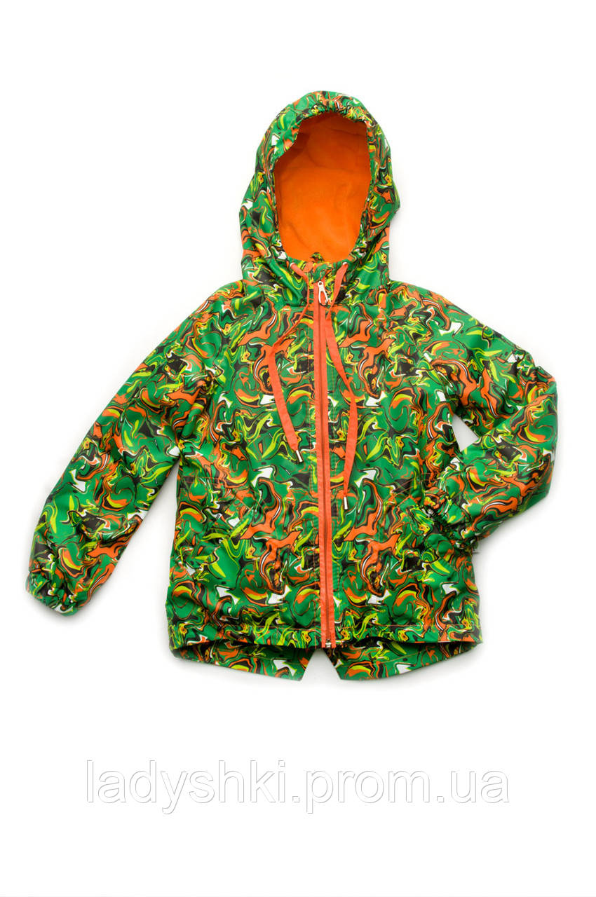 

Куртка-ветровка на флисе для мальчика Модный Карапуз размер 110,116,122,128,134, Зеленый