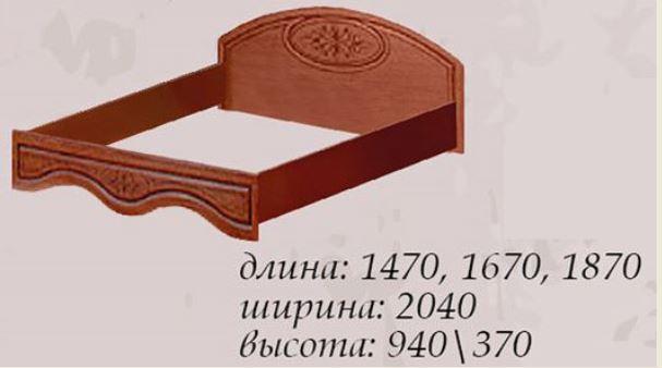 Кровать двуспальная Василиса 1600 (габариты)