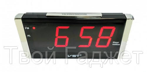 Часы настольные электронные светодиодные с красным дисплеем VST 731T-1 
