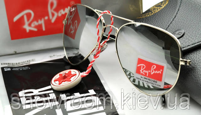 

Мужские солнцезащитные очки в стиле RAY BAN aviator (серебрянная оправа)