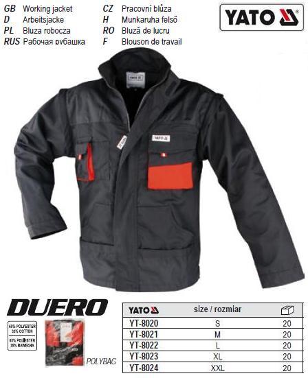 Куртка рабочая DUERO размер XL 65%/35% полиэстер/хлопок YATO Польща YTНет в наличии
