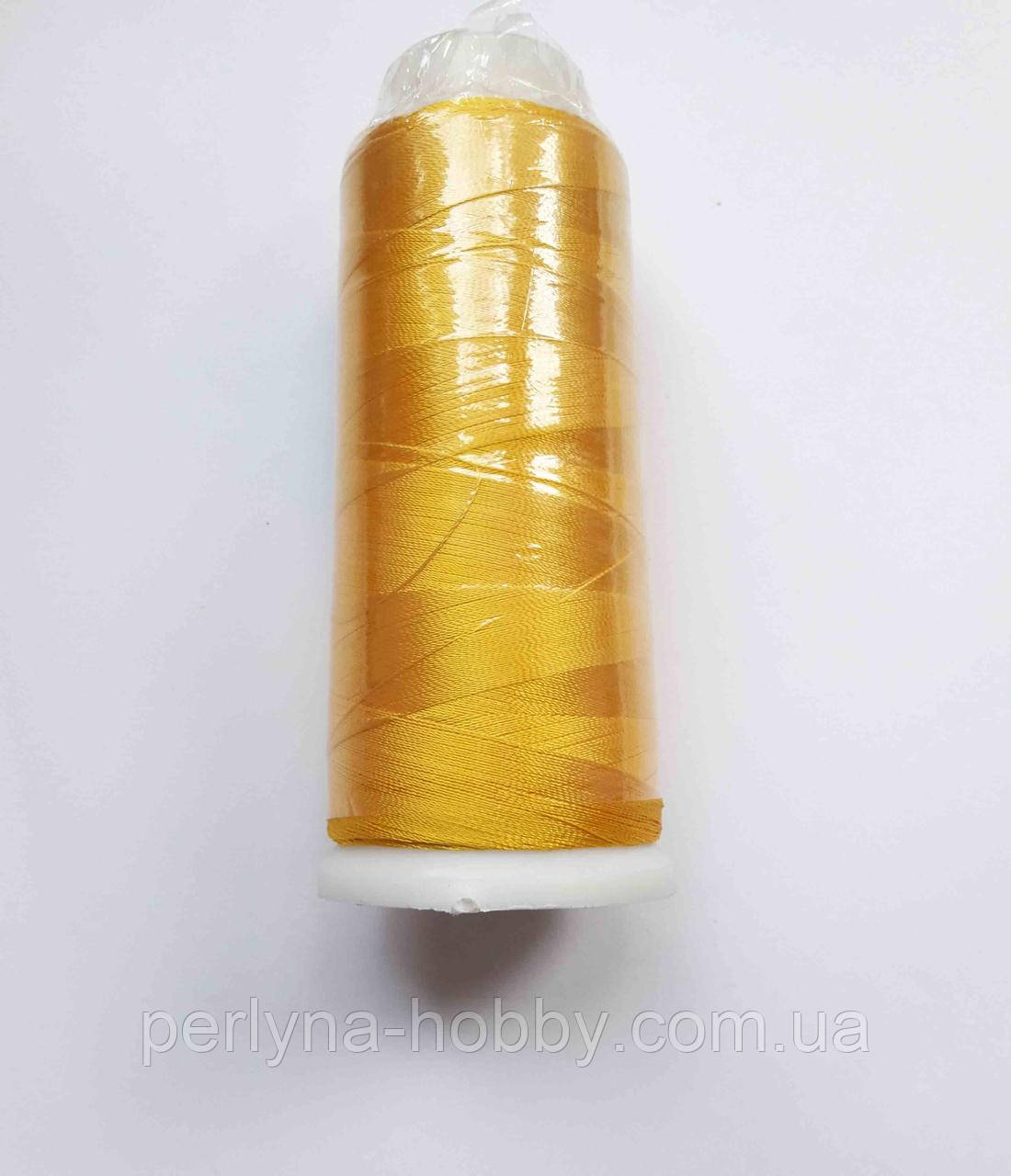 Нитки для машинної вишивки 100% віскоза (100% rayon) 3000 ярдів, №156, насичений жовтий