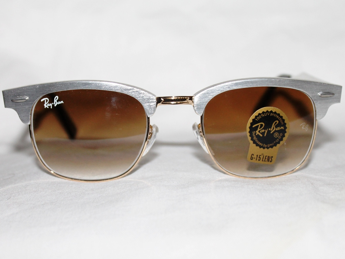 

Очки солнцезащитные Ray Ban Clubmaster 3016 алюминий коричневый стекло реплика