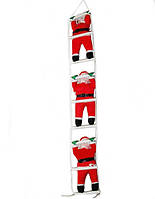 Новогодняя Игрушка Подвесные Санта Клаусы с Мешком Лезут по Лестнице 35 см
